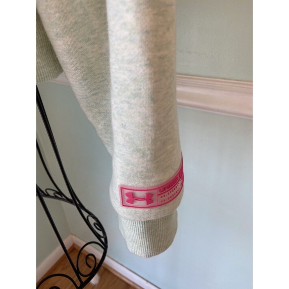 Under Armour L/s Heathered Mint Green Crew Neck Loose Sweatshirt Med Crop - Picture 4 of 8